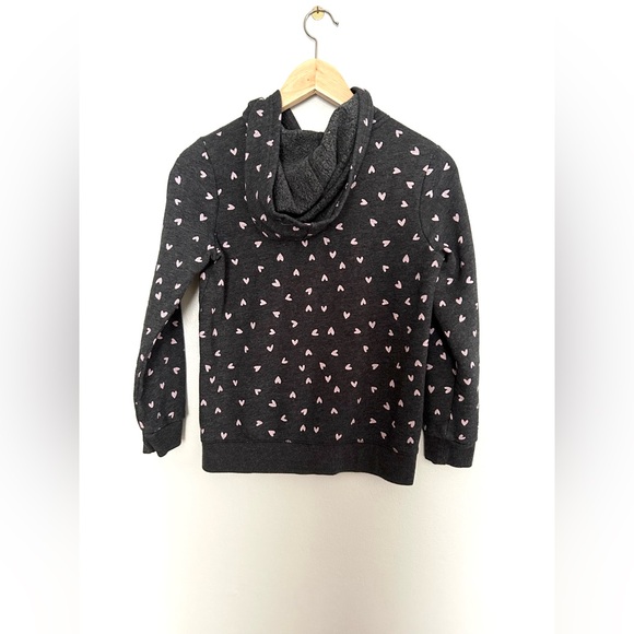 Cat & Jack Gray Sweatshirt Heart Print Hoodie - Picture 5 of 5